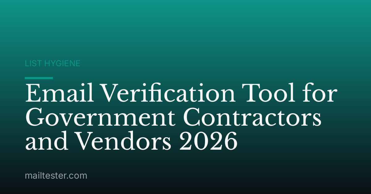Email Verification Tool for Government Contractors and Vendors 2026
