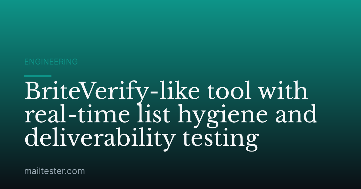 BriteVerify-like tool with real-time list hygiene and deliverability testing