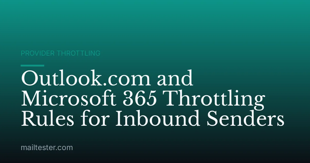 Outlook.com and Microsoft 365 Throttling Rules for Inbound Senders