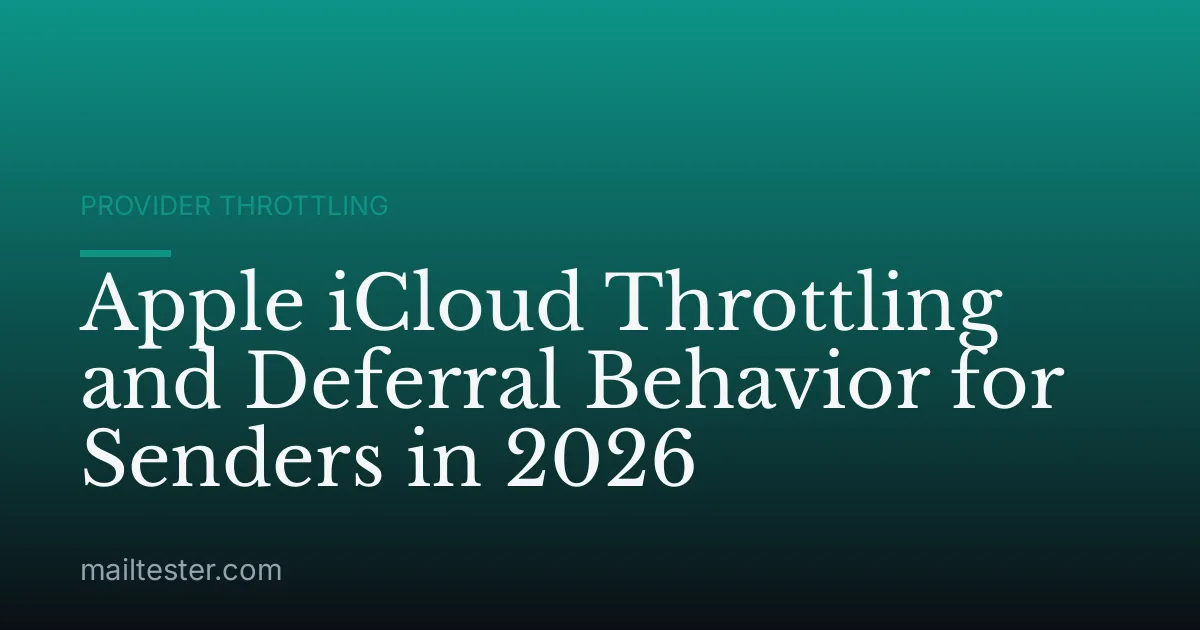 Apple iCloud Throttling and Deferral Behavior for Senders in 2026