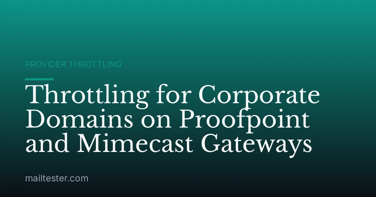 Throttling for Corporate Domains on Proofpoint and Mimecast Gateways