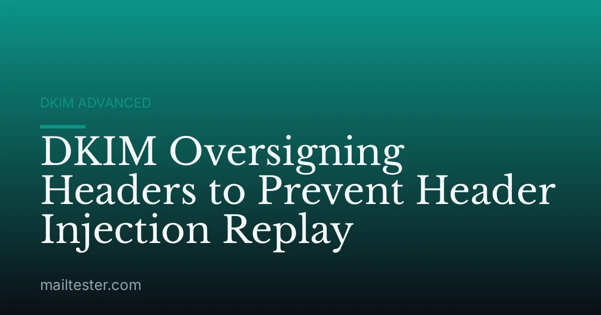 DKIM Oversigning Headers to Prevent Header Injection Replay