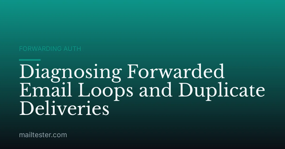 Diagnosing Forwarded Email Loops and Duplicate Deliveries