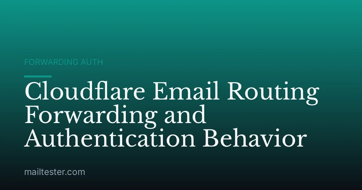 Cloudflare Email Routing Forwarding and Authentication Behavior