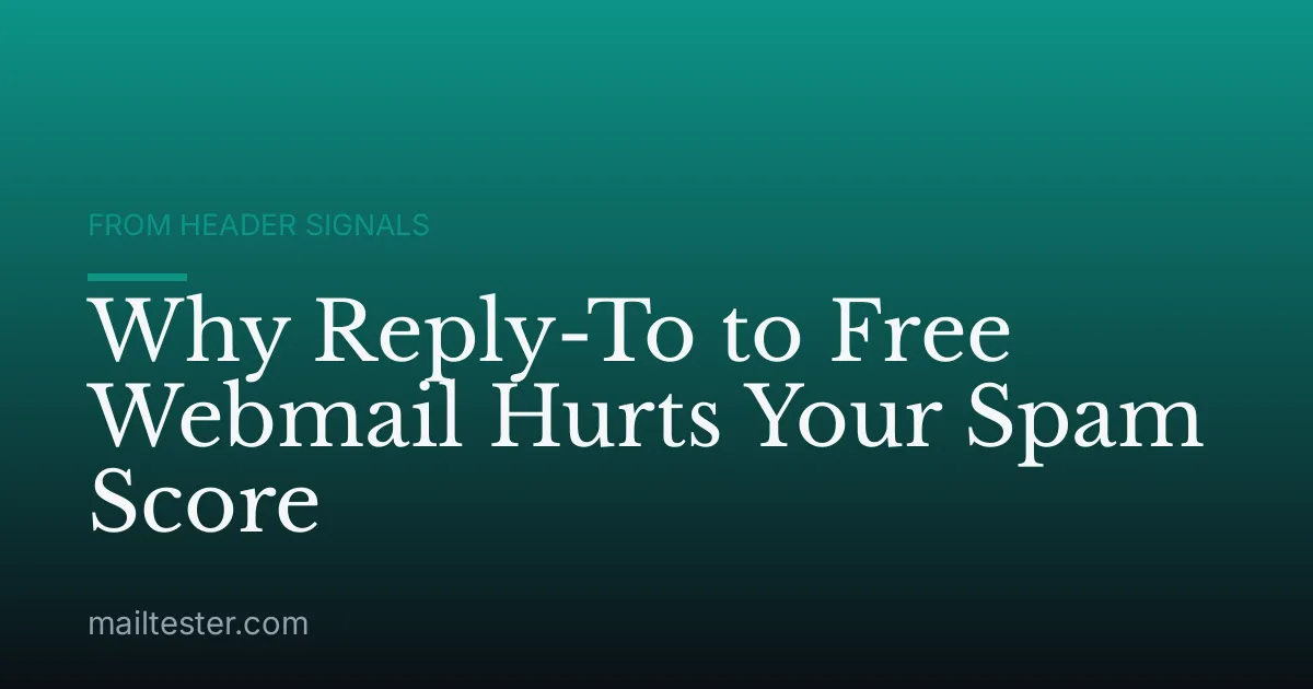 Why Reply-To to Free Webmail Hurts Your Spam Score