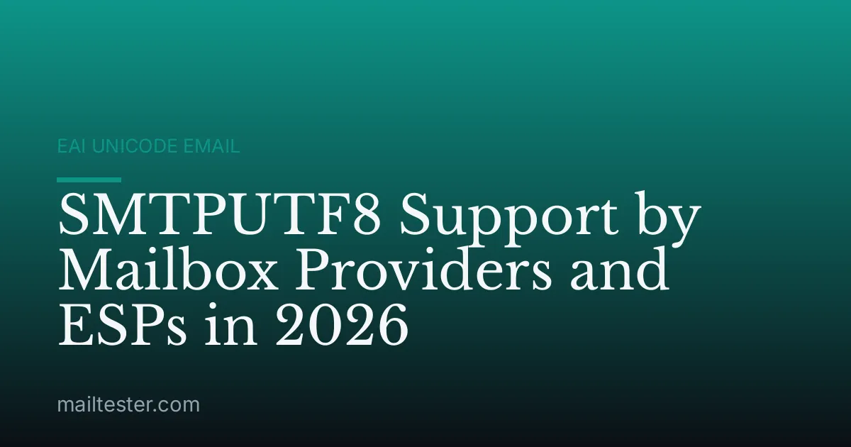 SMTPUTF8 Support by Mailbox Providers and ESPs in 2026