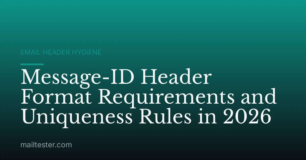 Message-ID Header Format Requirements and Uniqueness Rules in 2026