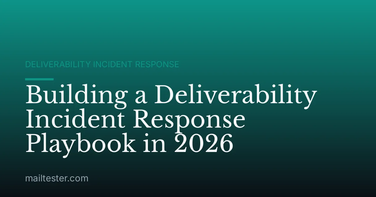Building a Deliverability Incident Response Playbook in 2026