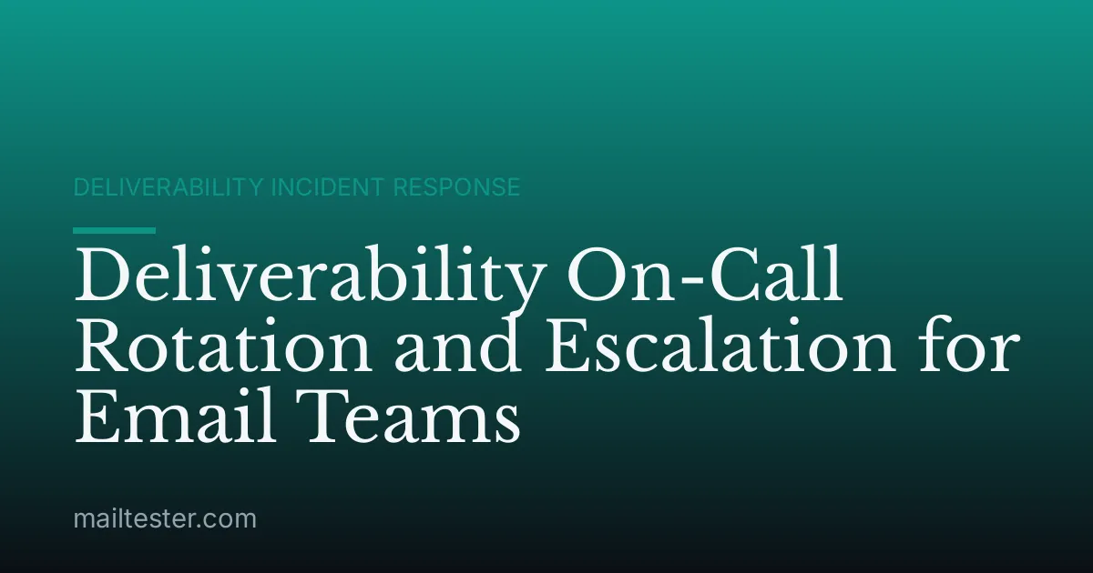 Deliverability On-Call Rotation and Escalation for Email Teams