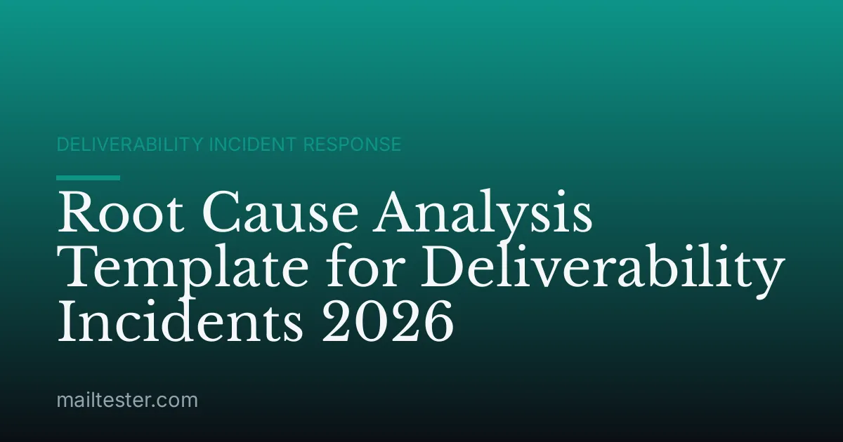 Root Cause Analysis Template for Deliverability Incidents 2026