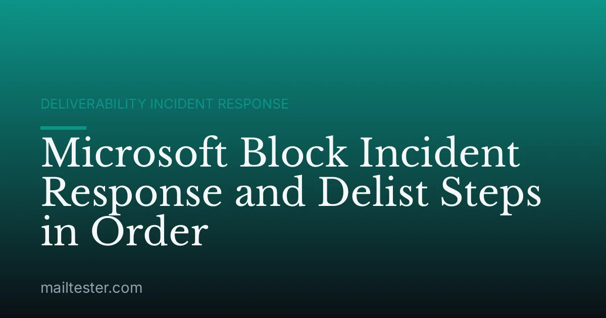 Microsoft Block Incident Response and Delist Steps in Order