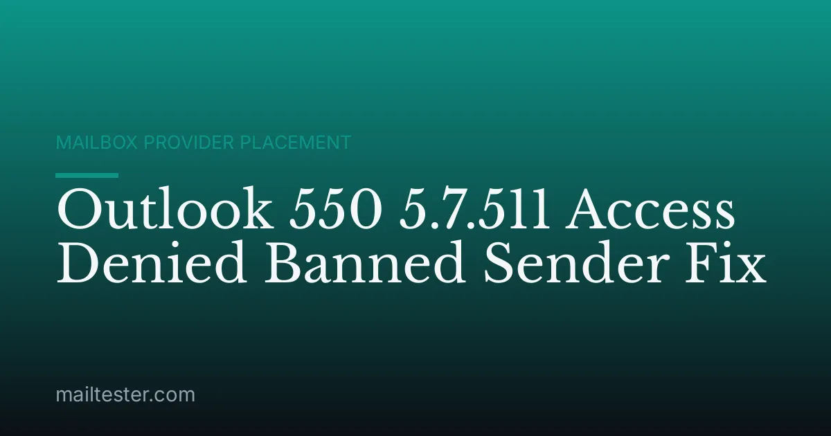 Outlook 550 5.7.511 Access Denied Banned Sender Fix
