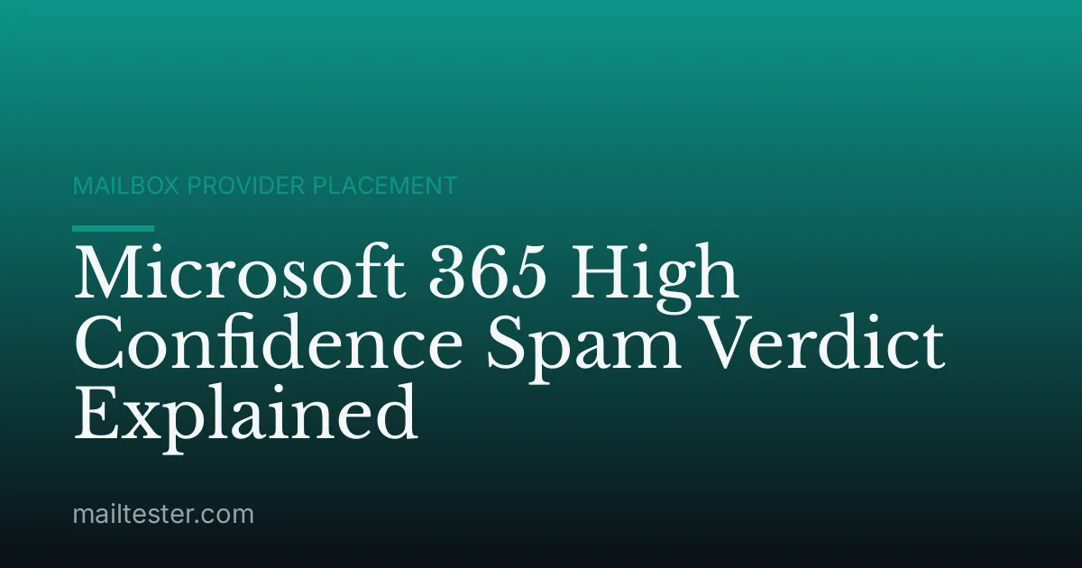 Microsoft 365 High Confidence Spam Verdict Explained