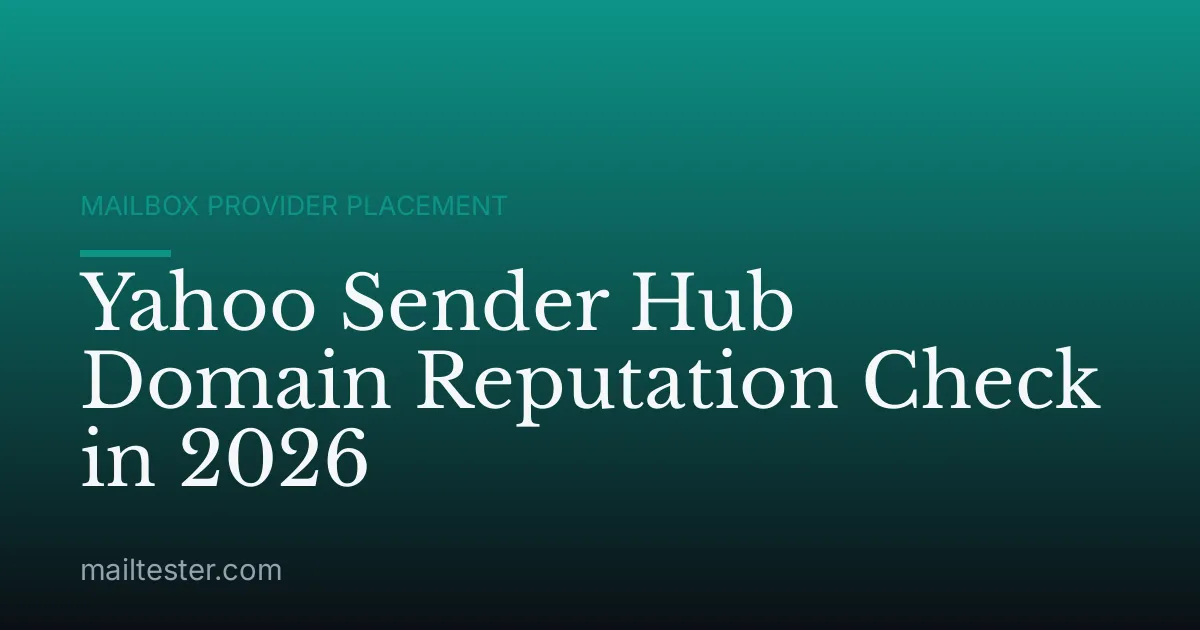 Yahoo Sender Hub Domain Reputation Check in 2026