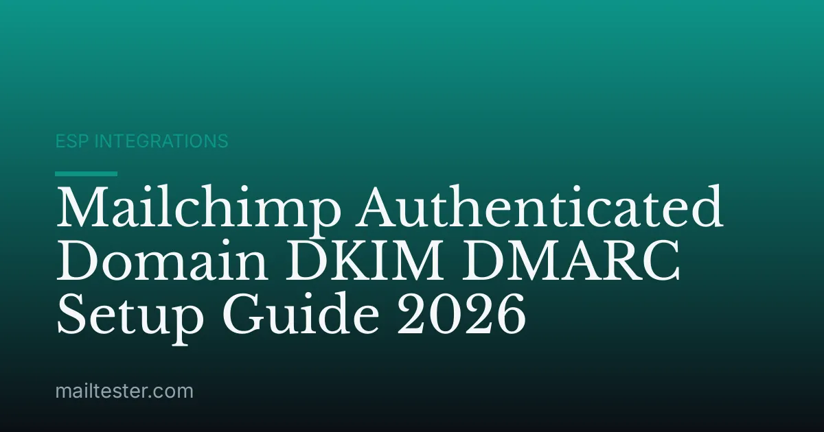 Mailchimp Authenticated Domain DKIM DMARC Setup Guide 2026