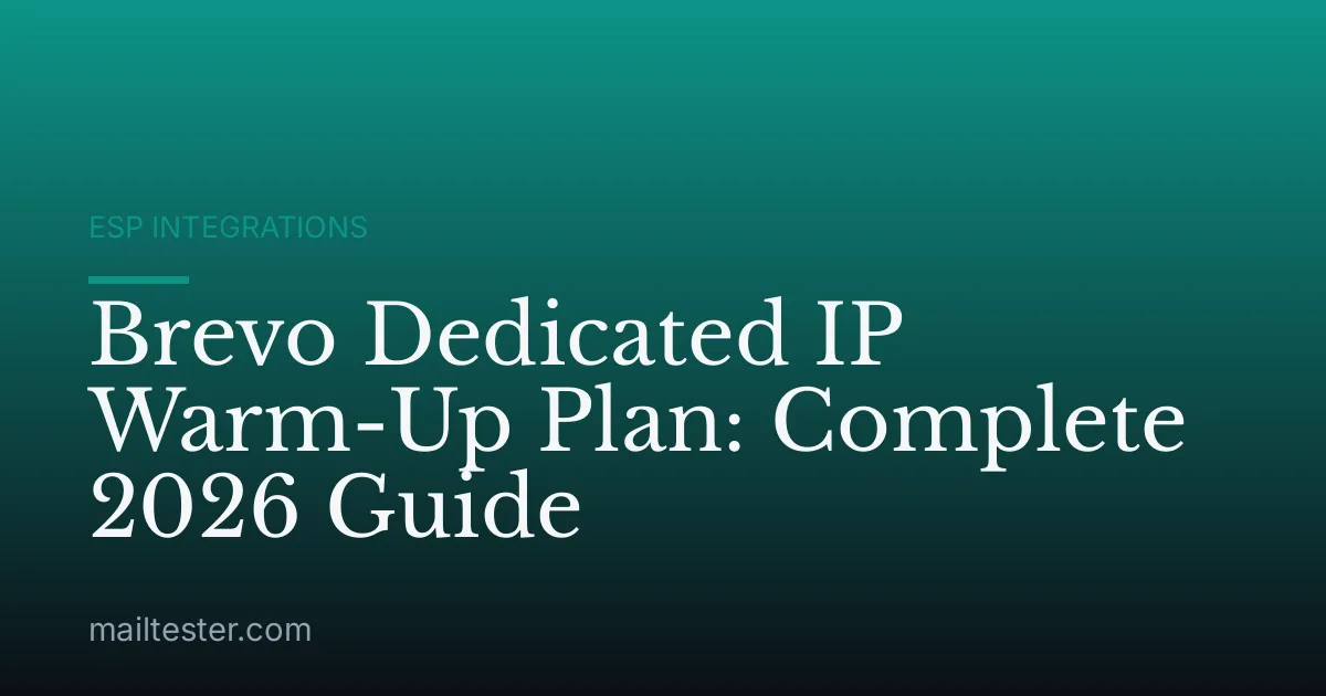 Brevo Dedicated IP Warm-Up Plan: Complete 2026 Guide