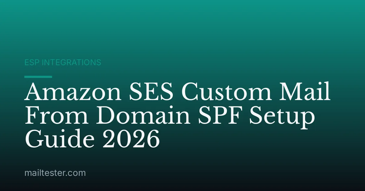 Amazon SES Custom Mail From Domain SPF Setup Guide 2026