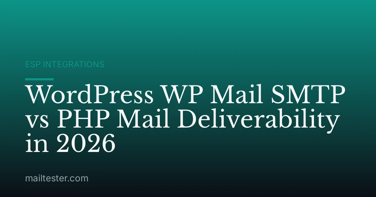 WordPress WP Mail SMTP vs PHP Mail Deliverability in 2026