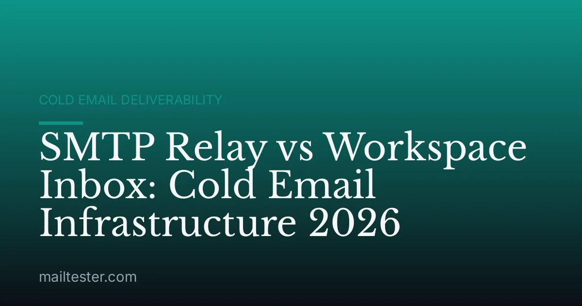 SMTP Relay vs Workspace Inbox: Cold Email Infrastructure 2026