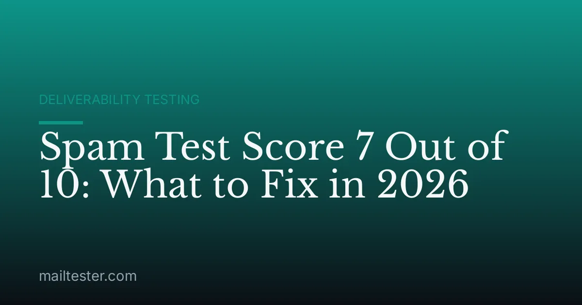 Spam Test Score 7 Out of 10: What to Fix in 2026