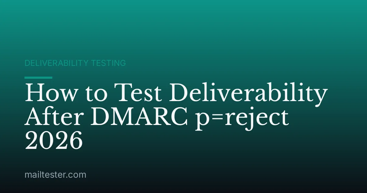 How to Test Deliverability After DMARC p=reject 2026