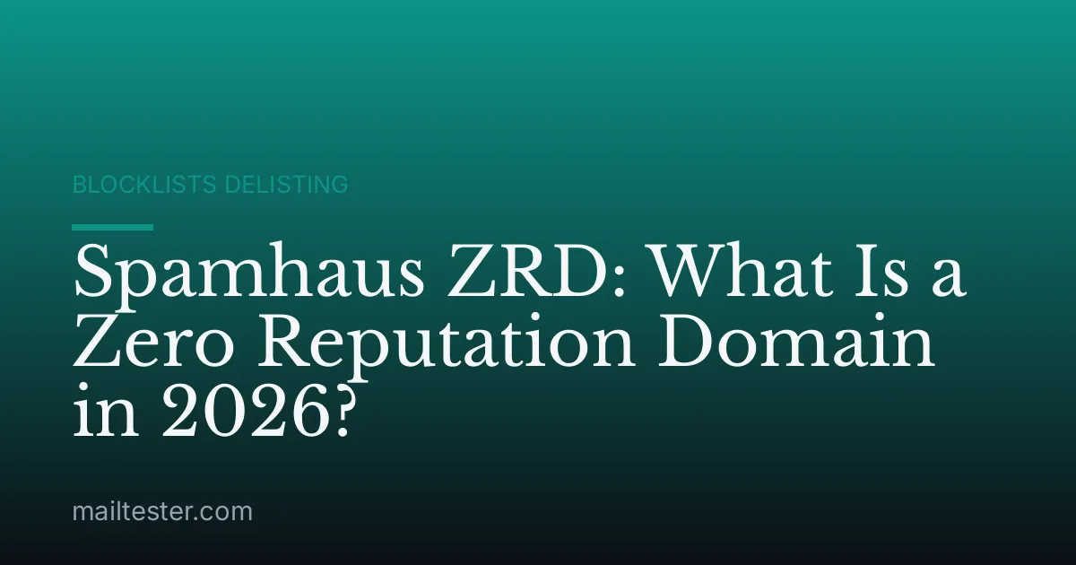 Spamhaus ZRD: What Is a Zero Reputation Domain in 2026?