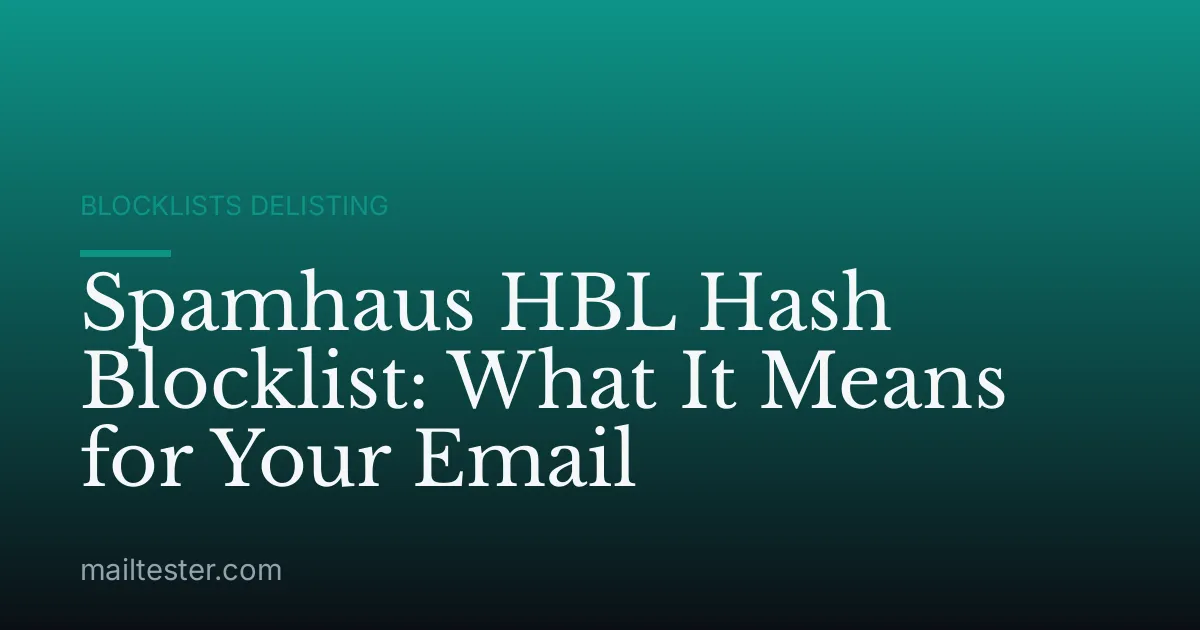 Spamhaus HBL Hash Blocklist: What It Means for Your Email
