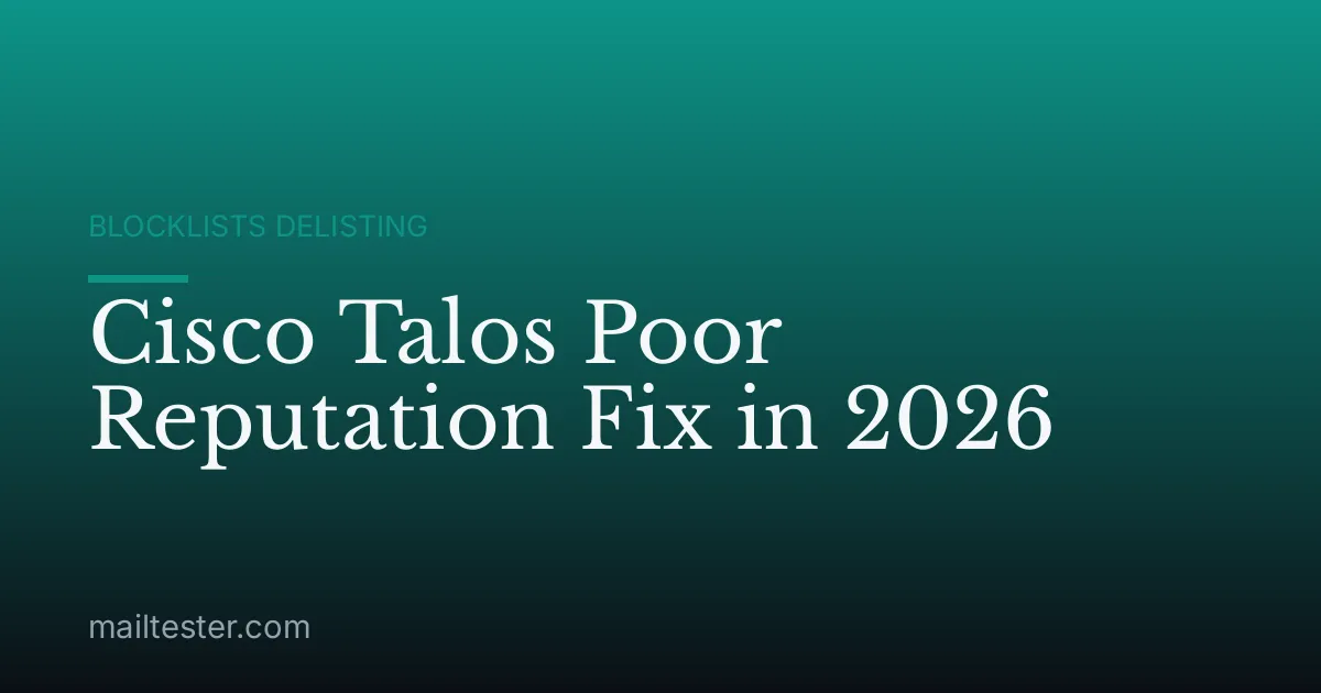 Cisco Talos Poor Reputation Fix in 2026