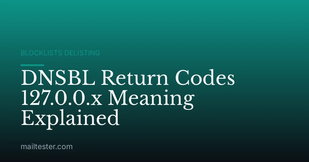 DNSBL Return Codes 127.0.0.x Meaning Explained