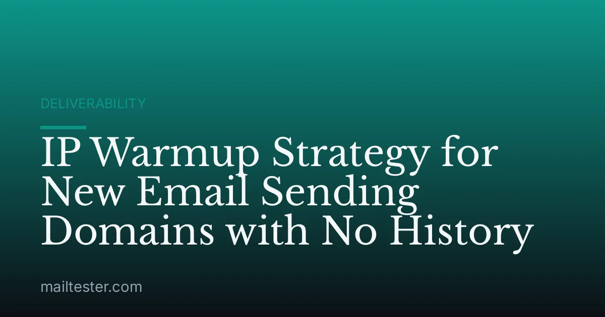 IP Warmup Strategy for New Email Sending Domains with No History
