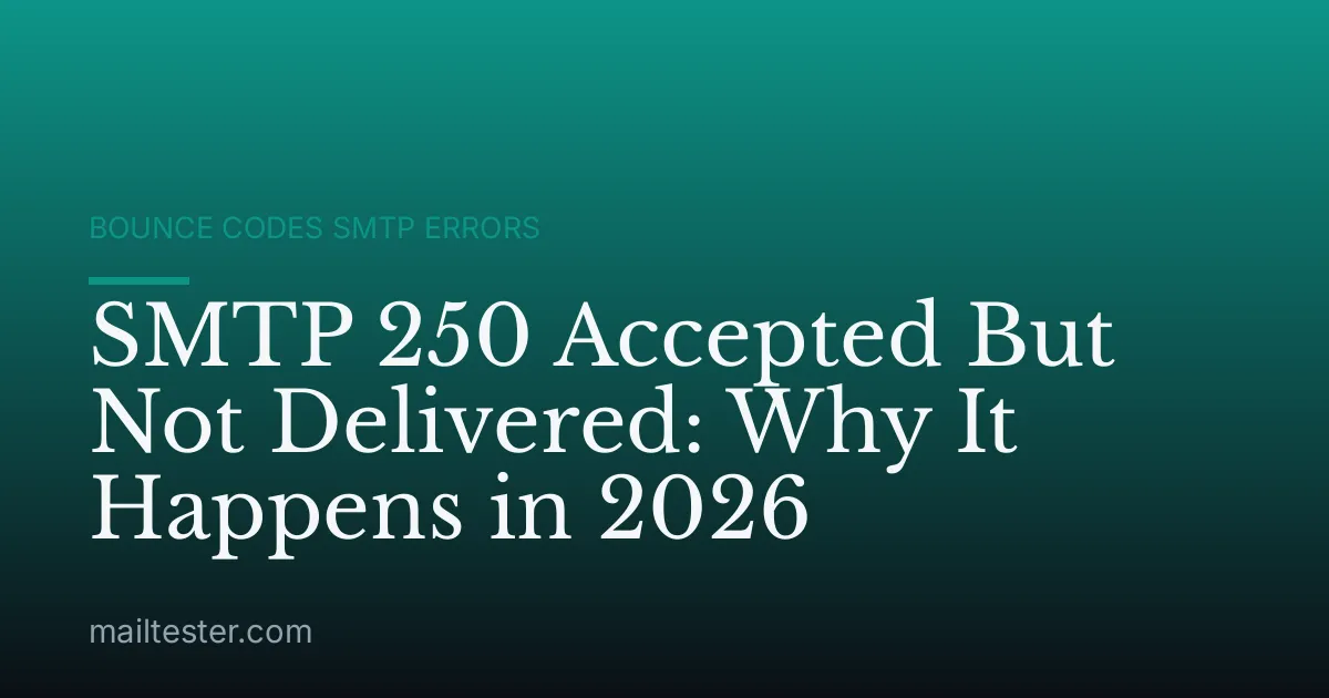 SMTP 250 Accepted But Not Delivered: Why It Happens in 2026