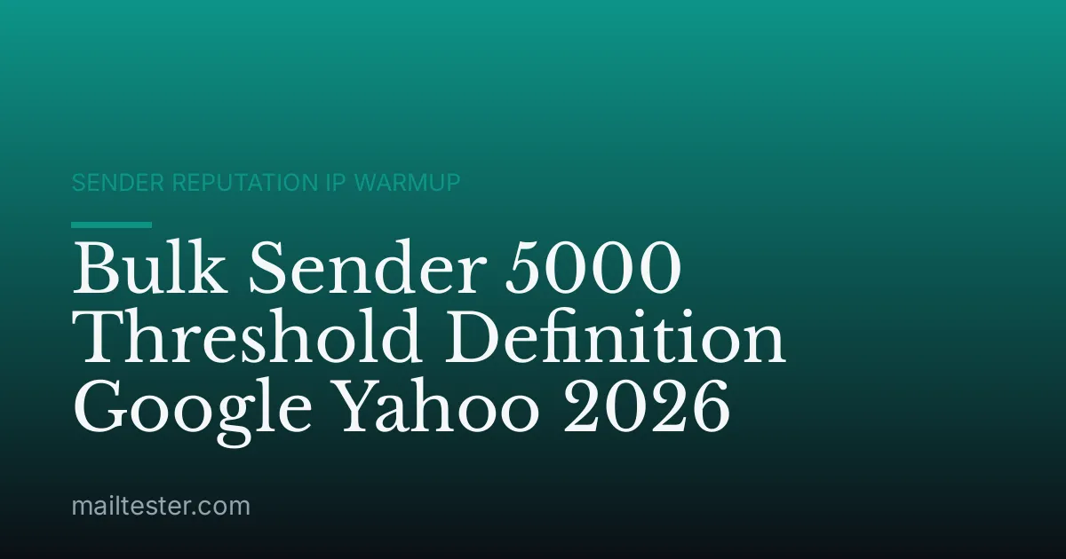 Bulk Sender 5000 Threshold Definition Google Yahoo 2026