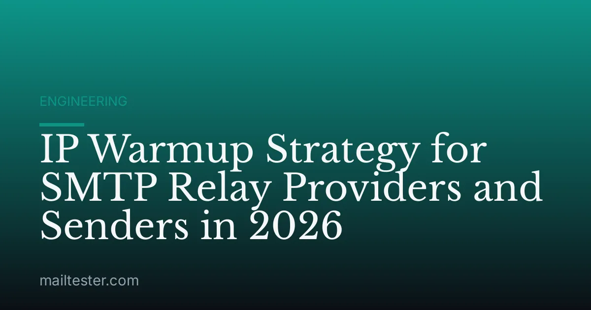 IP Warmup Strategy for SMTP Relay Providers and Senders in 2026