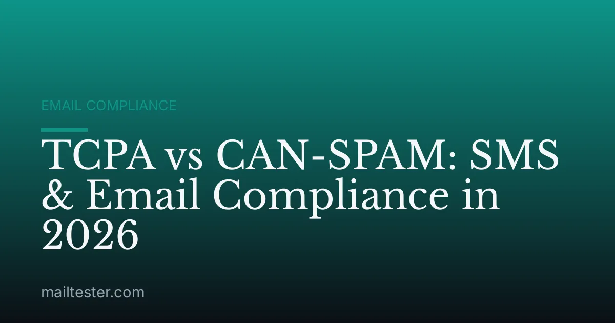 TCPA vs CAN-SPAM: SMS & Email Compliance in 2026