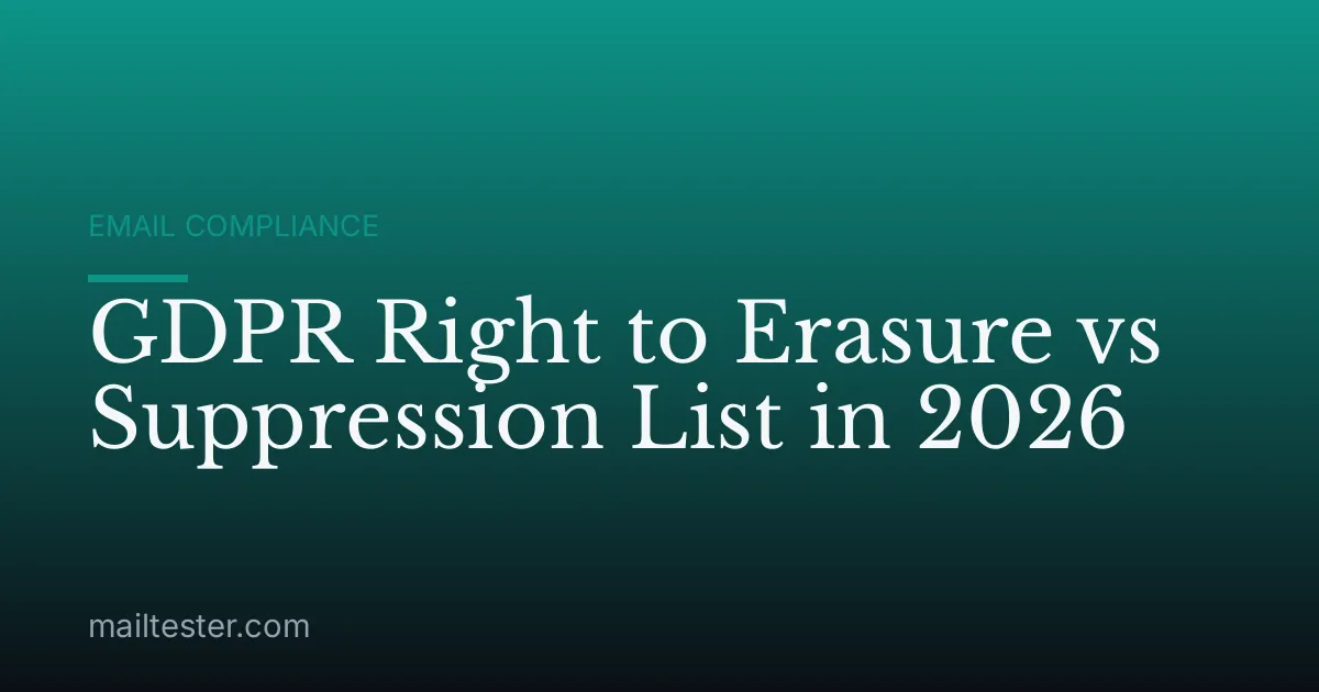 GDPR Right to Erasure vs Suppression List in 2026