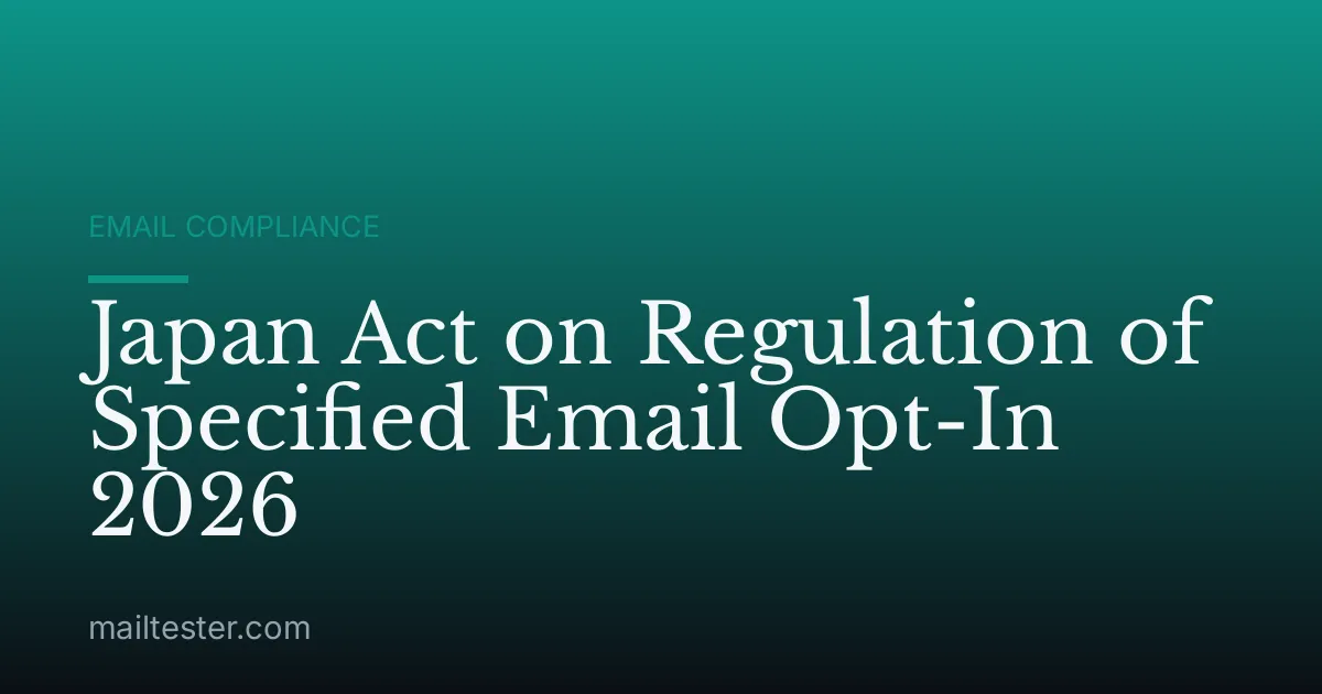 Japan Act on Regulation of Specified Email Opt-In 2026