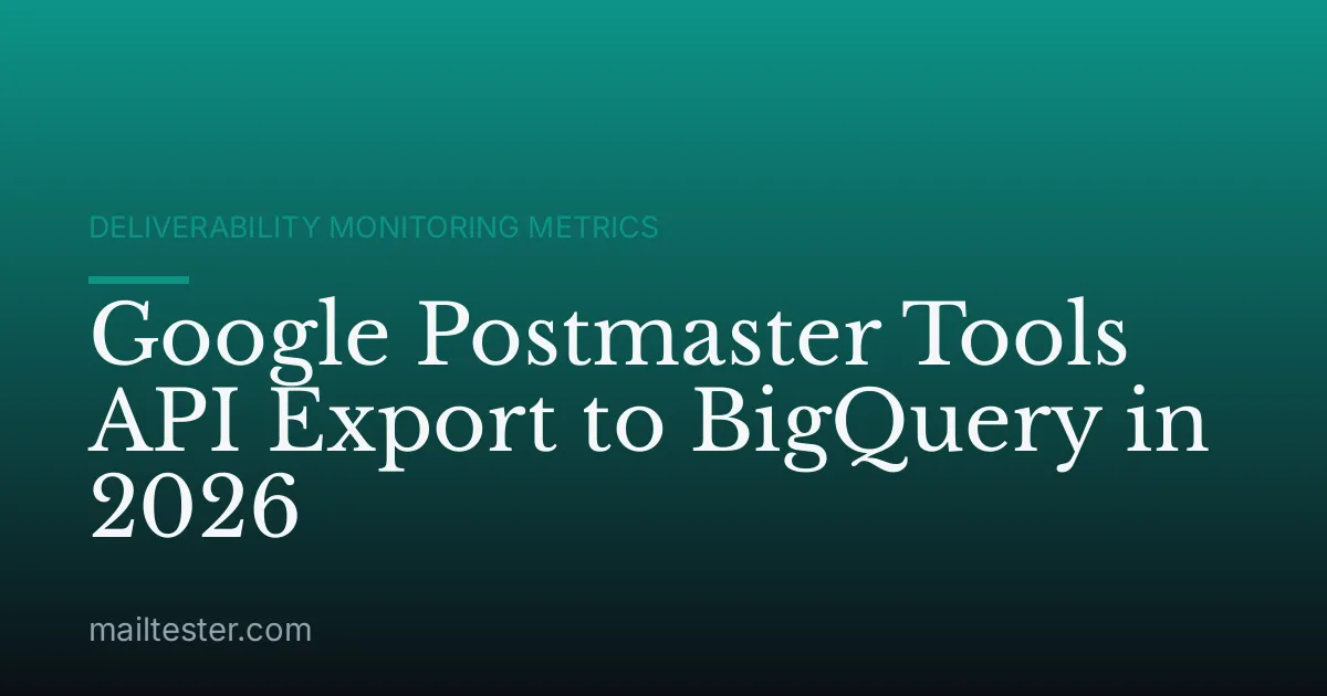 Google Postmaster Tools API Export to BigQuery in 2026