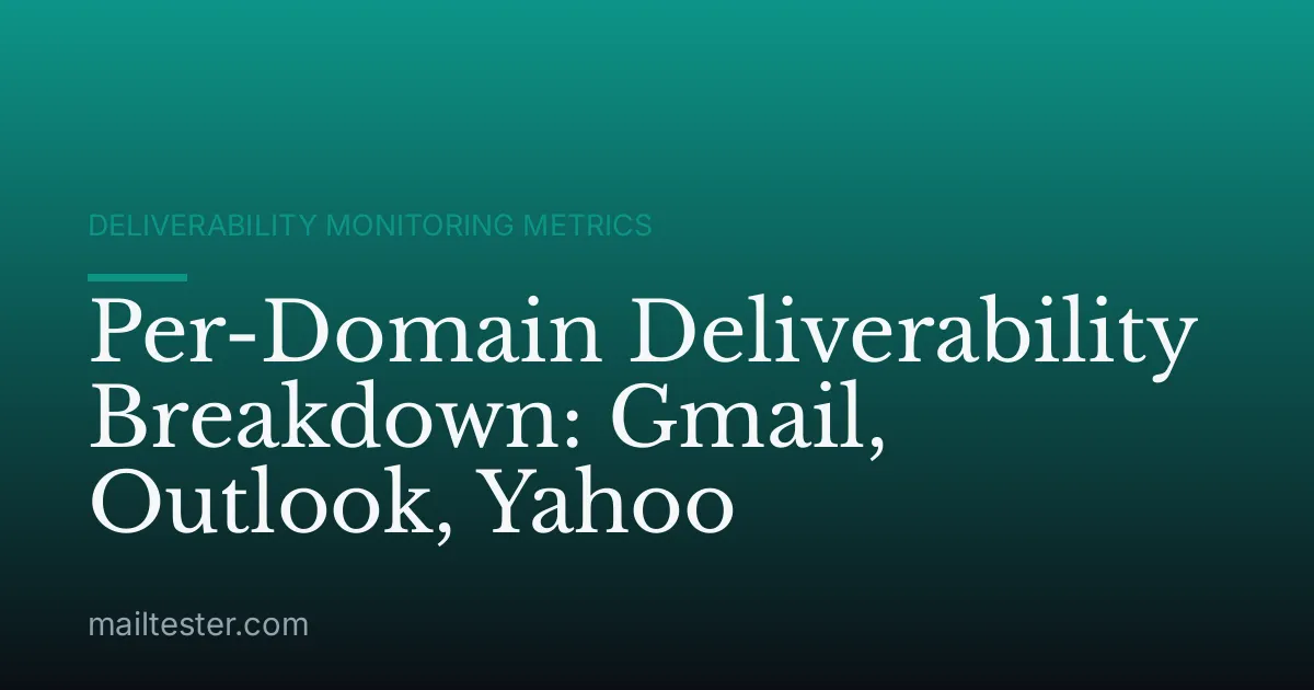 Per-Domain Deliverability Breakdown: Gmail, Outlook, Yahoo