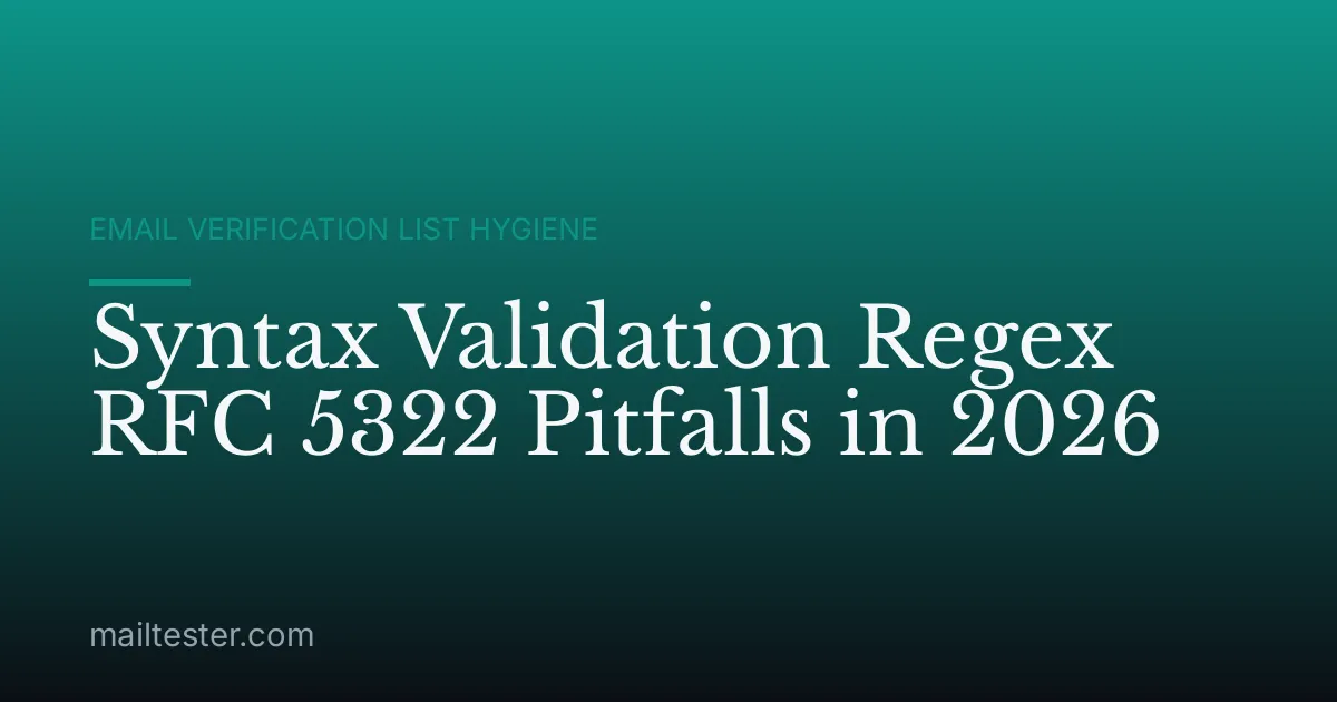 Syntax Validation Regex RFC 5322 Pitfalls in 2026
