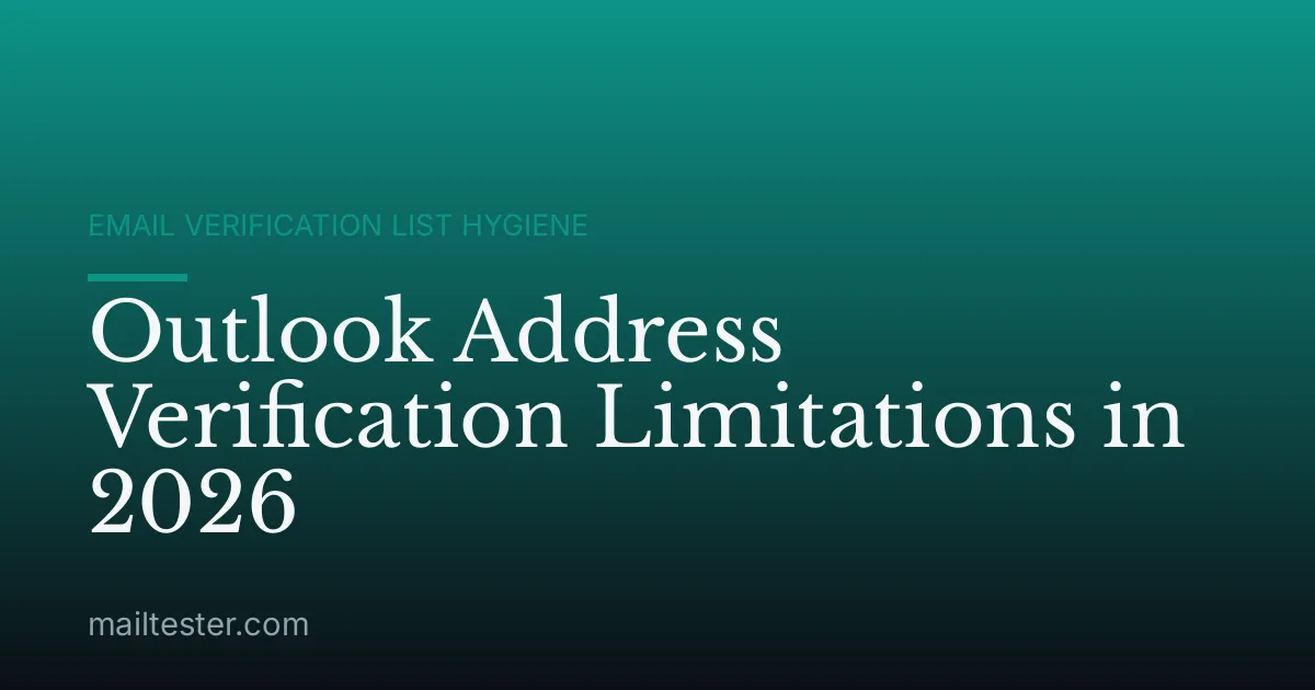 Outlook Address Verification Limitations in 2026