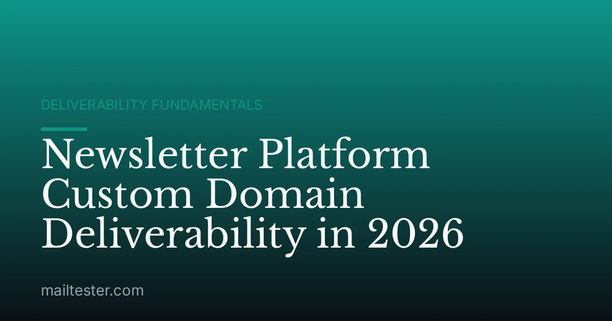 Newsletter Platform Custom Domain Deliverability in 2026