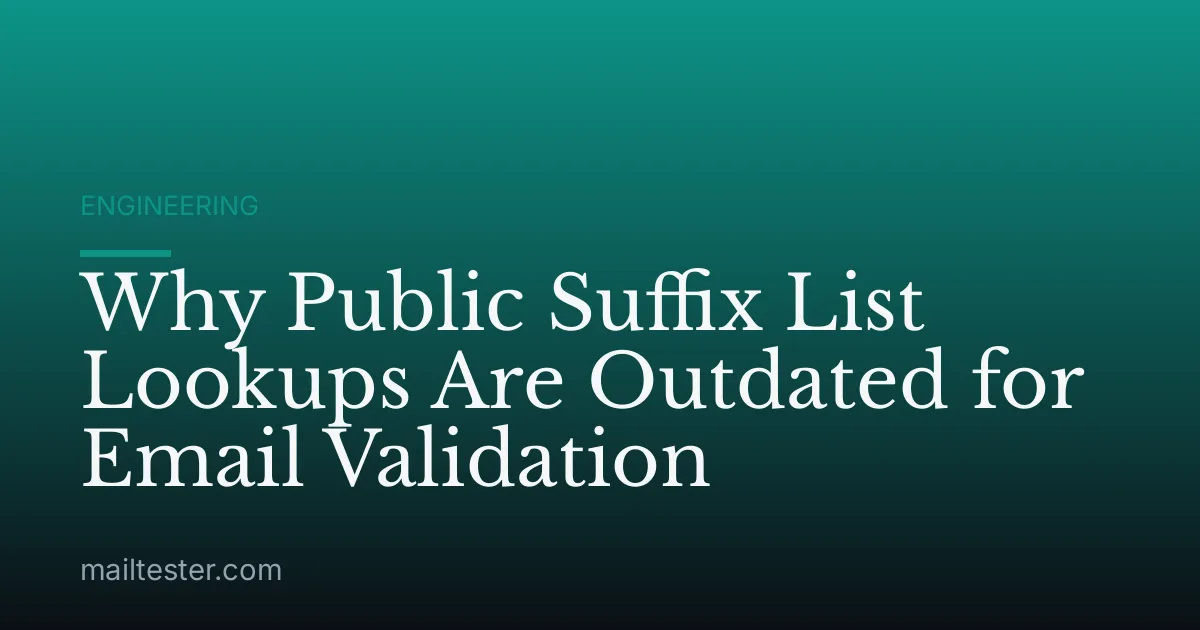 Why Public Suffix List Lookups Are Outdated for Email Validation