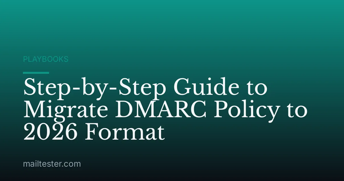 Step-by-Step Guide to Migrate DMARC Policy to 2026 Format