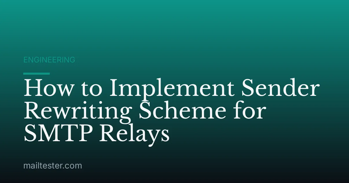 How to Implement Sender Rewriting Scheme for SMTP Relays
