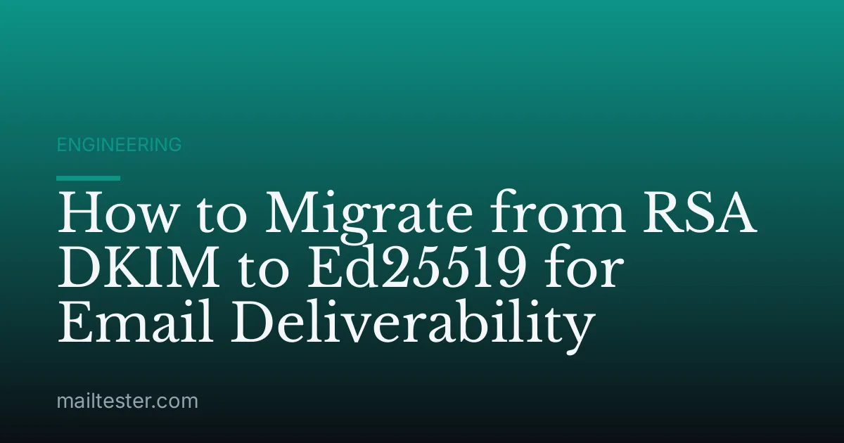How to Migrate from RSA DKIM to Ed25519 for Email Deliverability