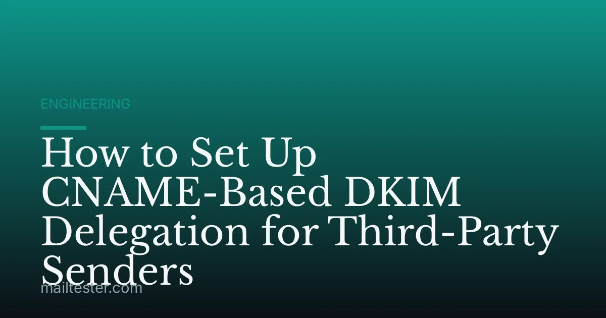 How to Set Up CNAME-Based DKIM Delegation for Third-Party Senders