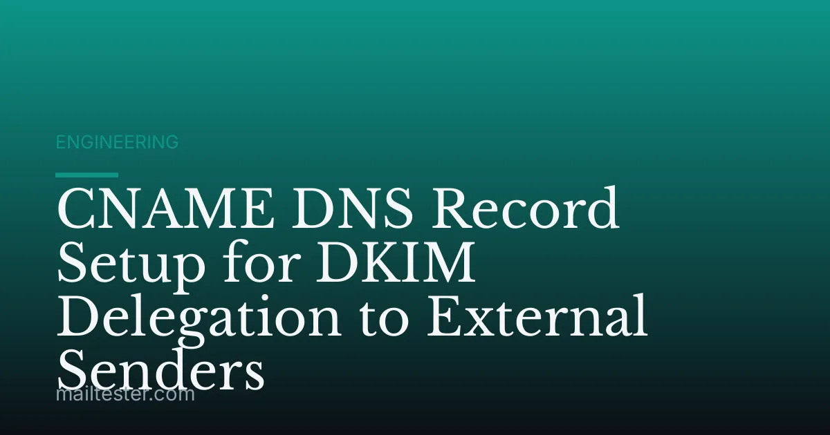 CNAME DNS Record Setup for DKIM Delegation to External Senders