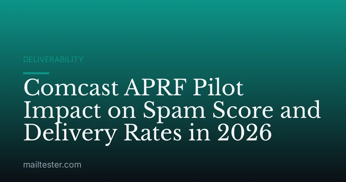 Comcast APRF Pilot Impact on Spam Score and Delivery Rates in 2026