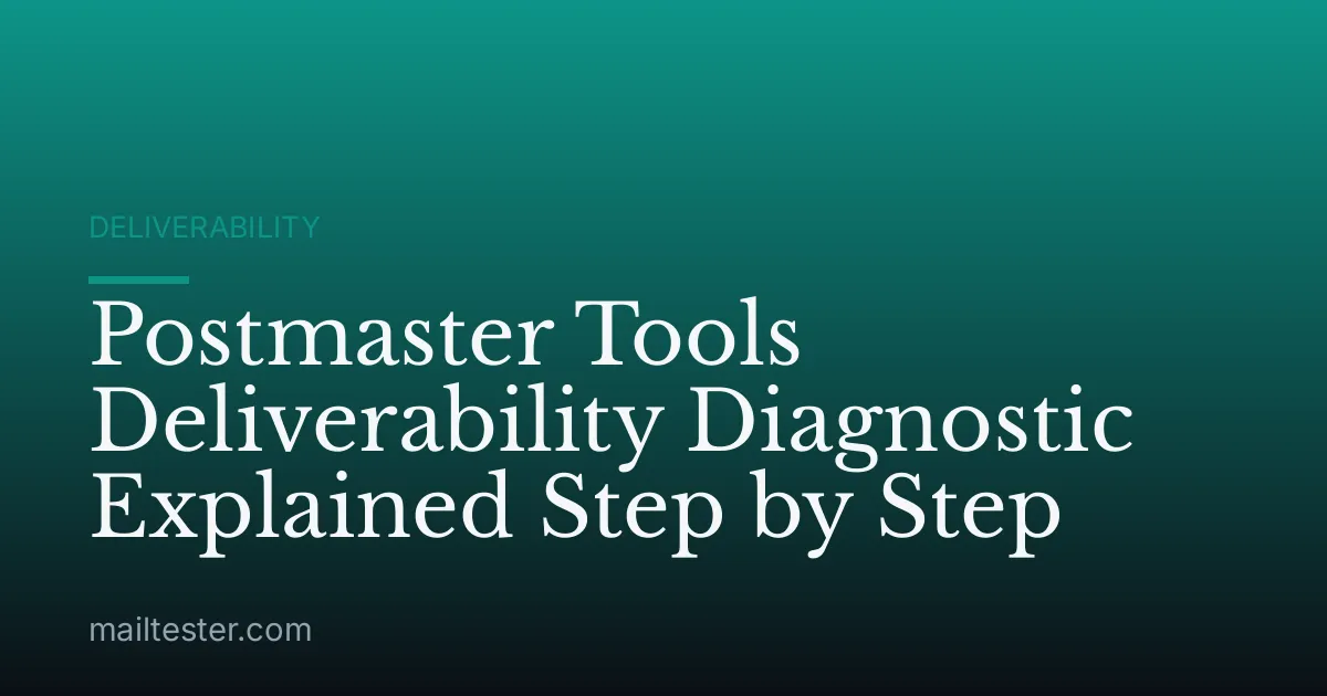 Postmaster Tools Deliverability Diagnostic Explained Step by Step