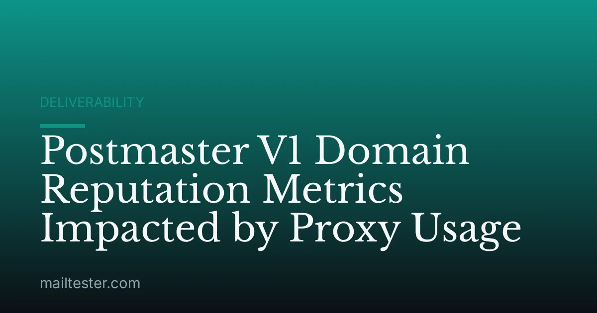 Postmaster V1 Domain Reputation Metrics Impacted by Proxy Usage